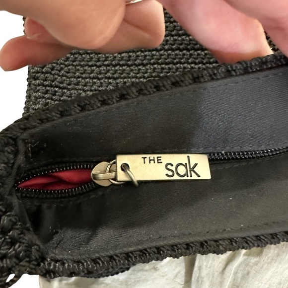 NWOT The Sak Black Red Tan Cream 4-Square Crochet Purse Shoulder Bag - Picture 6 of 9